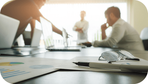 Team discussing business friction points